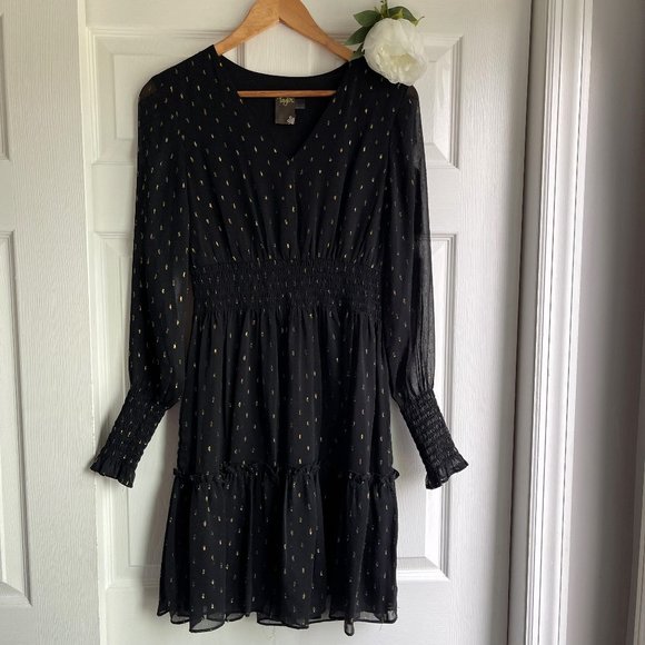 Taylor Womens Chiffon Metallic Fit & Flare Dress - Picture 3 of 12